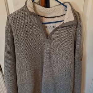 Orvis fleece lined quarter zip pullover